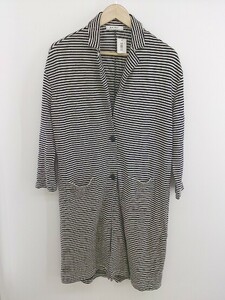 ◇ MOUSSY マウジー ボーダー 長袖 ジャケット コート サイズF ネイビー オフホワイト レディース P