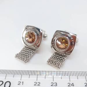 CW35 カフリンクス カフス ボタン シルバー ラップアラウンド Wrap Cufflinks ベルト メッシュ チェーン