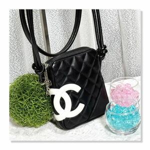 【極美品】 CHANEL シャネル　カンボン　ミニ　ショルダーバッグ　ブラック