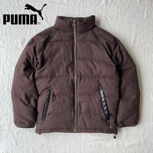 【希少】PUMA OLD ブラウン ウール ダウンジャケット レザーポケット