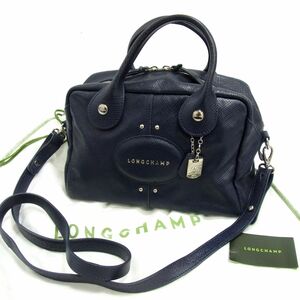 ■LONGCHAMP 2WAY レザーショルダーバッグ ハンドバッグ フランス製 レディース ロンシャン 1円スタート