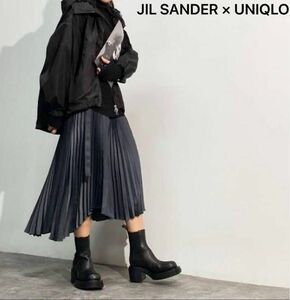 JILSANDER UNIQLO プリーツ スカート モード ブラック 希少 タイトスカート ラップスカート