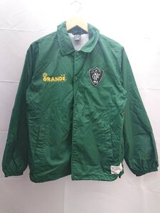 ◇ GRANDE.F.P 胸元ワッペン付き　バックプリント 長袖 コーチジャケット サイズSmall ブルー メンズ E