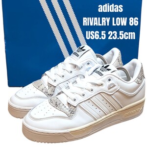 adidas RIVALRY LOW 86 アディダス 23.5cm ホワイト　パイソン柄　レディーススニーカー　adidasスニーカー