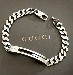 【即決/送料込み】正規品 GUCCI/グッチ カットアウト ブレスレット 喜平チェーン(size19/カード2種付き)