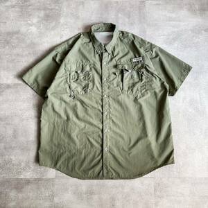 00s Columbia コロンビア PFG オリーブ ナイロン 半袖シャツ フィッシングシャツ / 古着 ビンテージ ヴィンテージ 90s OMNI SHADE