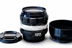 Nikon ニコン 純正 NIKKOR-O 35mm 単焦点高級ワイドレンズ 1:2 希少な作動品 (Ai)