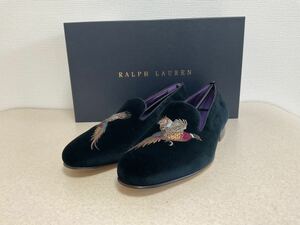 未使用！Ralph Lauren Purple Label ラルフローレン パープルレーベル ベルベット スリッポン 8E