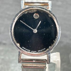 MOVADO モバード 01.2000.305 腕時計 アナログ クオーツ ブラック文字盤 伸縮バンド シルバー ラウンド レディース ステンレススチール