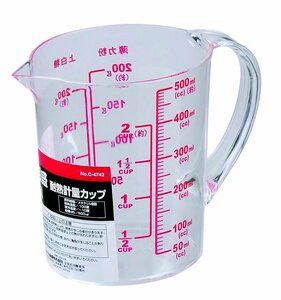 パール金属 ENJOY KITCHEN 大きい目盛 耐熱計量カップ 500ml 【日本製】 C-4742