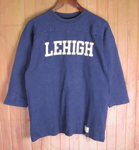 LAT8436 WAREHOUSE ウエアハウス 7分袖 フットボールTシャツ LEHIGH ネイビー系 38