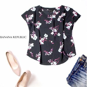 ☆☆ 美品 Banana Republic バナナ・リパブリック ☆☆ 大人可愛い ジョーゼット生地 花柄 カットソー XS 春 夏 22B09