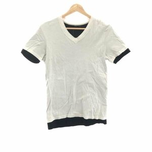 AKM エーケーエム S/S HAND STITCH V-NECK レイヤードVネックTシャツ ホワイト サイズ:S メンズ IT73SECJ3NBU