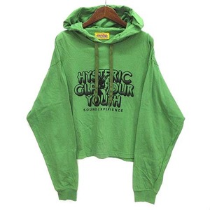 ヒステリックグラマー HYSTERIC GLAMOUR YOUTH ショート パーカー プルオーバー プリント 長袖 ライトグリーン F 01221CF04 レディース