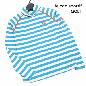 le coq sportif GOLF ルコック スポルティフ ゴルフ 通年 ハイネック♪ ボーダー 長袖 ストレッチ シャツ Sz.S　レディース　K4T00164_2#F