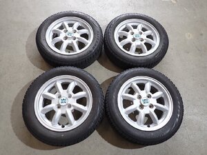 YS12305【送料無料155/65R14】ダイハツ純正 MINILITE ミニライト タント ミライース ムーブ 中古冬タイヤ ▼14×4.5J 100/4H ET45▼