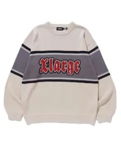 STRIPED CREWNECK KNIT TOP XLARGE