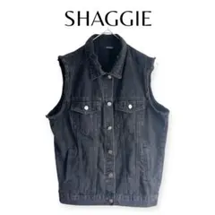 シャギー SHAGGIE ダメージ デニム ベスト ゆったり【size F】
