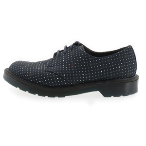 Dr.Martens ドクターマーチン Percy Navy Spot Soie Chaussures キャンバス 3ホール シューズ ネイビー 14973410