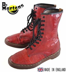 イングランド製 ヴィンテージ 70年代 刻印前 Dr.martens ドクターマーチン 10ホールブーツ クロコダイル UK4相当 23.0cm相当(12948