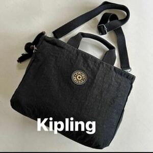【Kipling】キプリング A4対応　2way ナイロン　ショルダー　バッグ　黒 男女共用