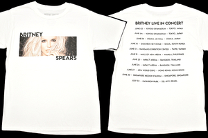 Y-7817★送料無料★美品★Britney Spears ブリトニースピアーズ 2017年来日公演★公式 ライブツアー ホワイト白色 半袖 T-シャツ Ｓ