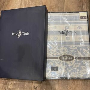 新品 未使用 自宅保管 polo Club ポロ 227-82466 綿毛布 シングル 140×200cm 綿100% ブルー 水色 毛布 寝具 訳あり 格安 同梱可能