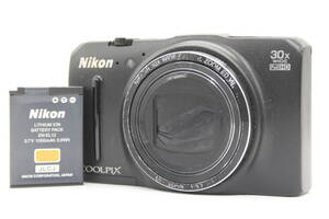 【返品保証】 ニコン Nikon Coolpix S9700 ブラック 30x Wide バッテリー付き コンパクトデジタルカメラ v4378
