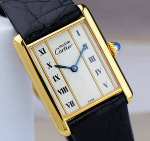 美品 カルティエ マスト タンク ゴールドライン ローマン LM Cartier