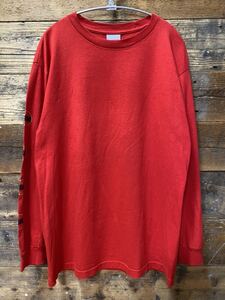 W-BASE LOGO L/S TEE size:L red / ダブルベース ロゴ 両袖プリント ロングスリーブ 長袖 Tシャツ Tee 赤 レッド BMX MTB ピスト