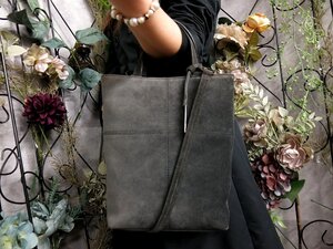 ●超美品●GUCCI グッチ●ロゴチャーム●ステッチ●スエード レザー 本革●2way ハンド バッグ●グレー●イタリア製●肩掛け●Js53485