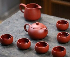 新品　高級茶器 紫砂壺　中国茶器　6客セット 箱付き　中国陶器 湯飲み