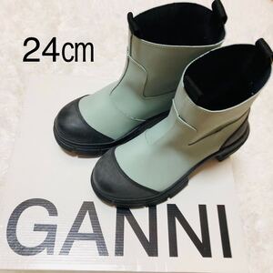 【新品】GANNI ガニー ショートブーツ スカイブルー 24㎝