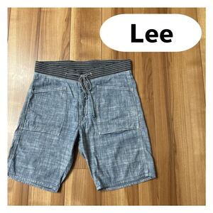 Lee リー ショーツ ショートパンツ ハーフパンツ ドローコード 薄手 ブルー W32 玉mc1673