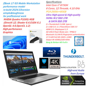 17.3フルHD液晶プロ仕様★即戦力★超絶性能Mobile Workstation★Core i7 4.10GHzx12CPU&超高速SSD 1TB&2TB/DDR4-80GB(即決)/Quadro P1000