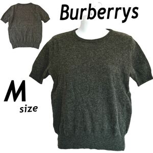 Burberrys BLUE LABEL バーバリーズ ブルーレーペル バーバリー レディース 半袖ニット M セーター 毛 グレー系 (A13)★