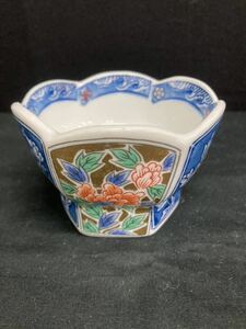 狩) ⑰ 中古品 色絵 深鉢 和食器 小鉢 小皿 食器 10点 まとめ売り店舗 業務用 厨房 20240201 (番)