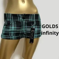 【3677】GOLDS infinity ラメ糸 チェック柄 ショートパンツ M