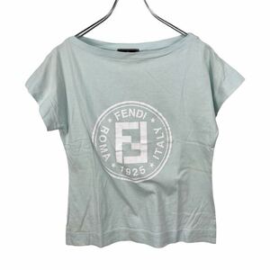 Vintage FENDI ヴィンテージ　フェンディ　レディース　ライトブルー　半袖 Tシャツ トップス 