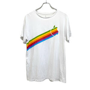 Apple アップル オフィシャル ロゴ Tシャツ M 白 メンズ シリコンバレー カリフォルニア USA古着 送料185円 23-0613