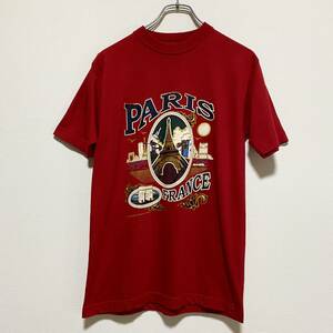 アメリカ古着　半袖Tシャツ　PARIS エッフェル塔　コットン　フランス　メンズXS　【E183】