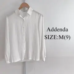 【美品】 Addenda レディース 長袖 シャツ レース プリーツ 可愛い 白