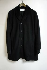 正規 curly カーリー frosted shawl coat ショールカラー コーデュロイ 切り替え ウール コート 黒 2 本物 1023M