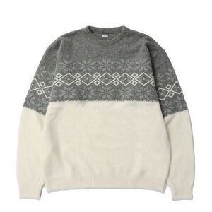 定価55000円 新品 SEQUEL NORDIC CREW NECK KNIT ノルディック柄 クルーネック ニット SQ-23AW-KN-03 シークエル S