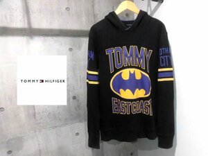 TOMMYトミーヒルフィガー x BATMANバットマン コラボ GOTHAM CITY ゴッサムシティ スウェット パーカー L/プルオーバー フーディ/黒/メンズ