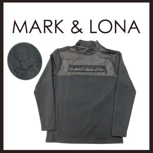 ○★新品 未使用 MARK&LONA サイドジップ モックネック コンビフリース ブラック L（マークアンドロナ）○●