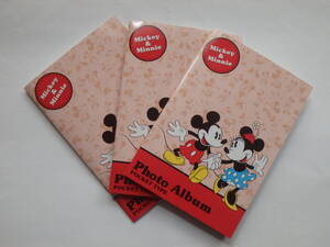 Mickey & Minnie ミッキー、ミニー　 ポケットアルバム フォトアルバム　3冊　44枚/1冊収納　FUJICOLOR