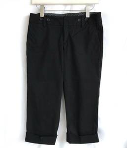 美品 Gap ギャップ クロップド ボトムス サイズ6 黒 ストレッチ ダブル レディース ハーフパンツ ショートパンツ D304