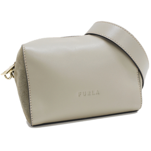 1円 ◆新品同様 FURLA フルラ ミアステラ ボストンバッグ ショルダーバッグ WB00516 レザー MARMO グレージュ◆E.Bor.An-26☆