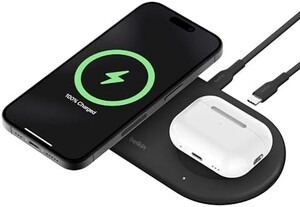 ■送料無料■Belkin 2 in 1 Qi2ワイヤレス充電器 Qi2公式認証/MagSafe対応 iPhone 15/14/13